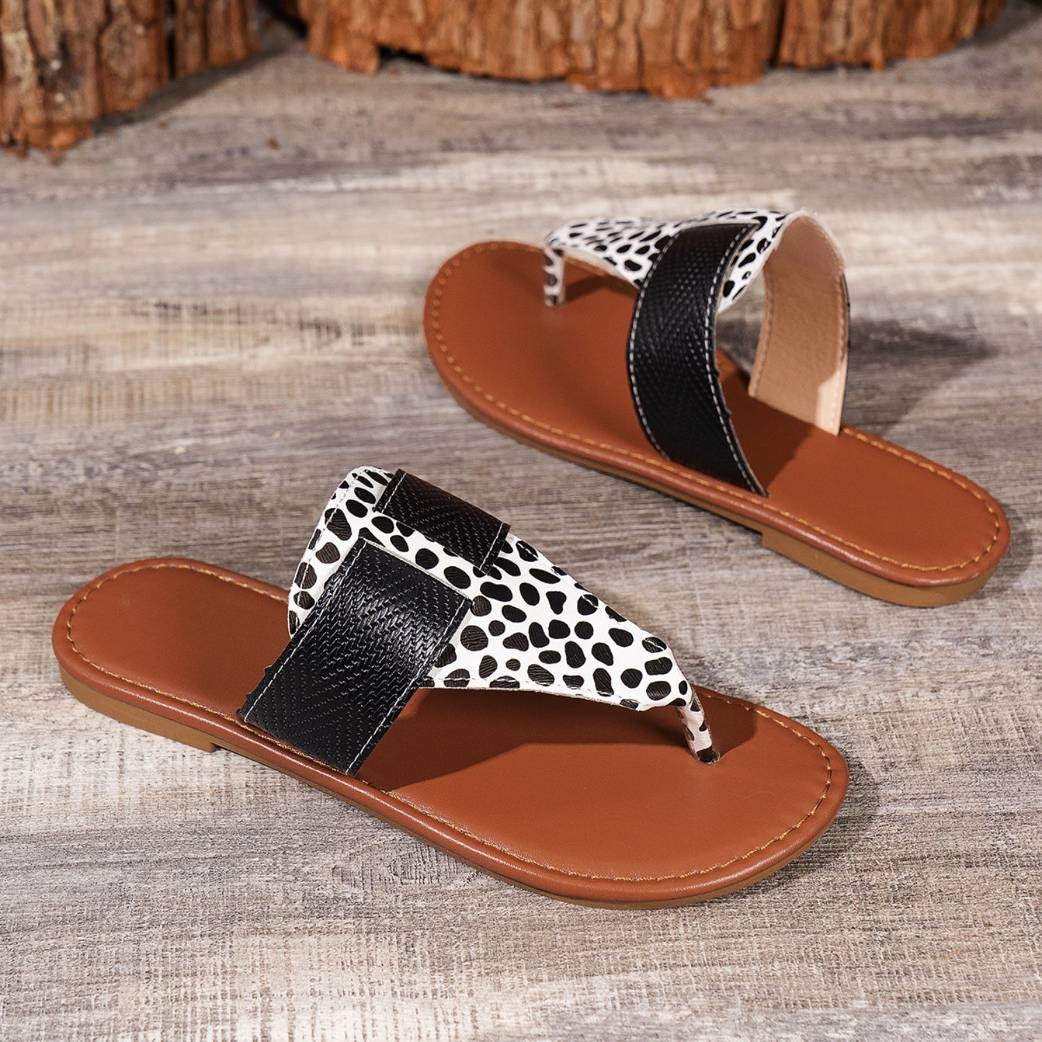 Animal Print Open Toe Sandals-Jewearrings