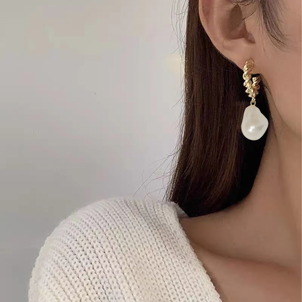 Irregular Pearl Earrings Jewelry Girl-Jewearrings