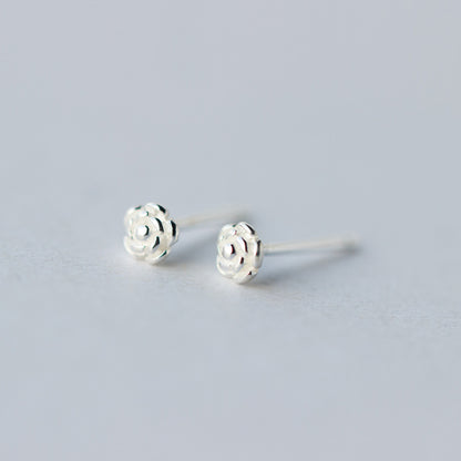 Retro Men And Women Sterling Silver Mini Trendy Couple Earrings-Jewearrings