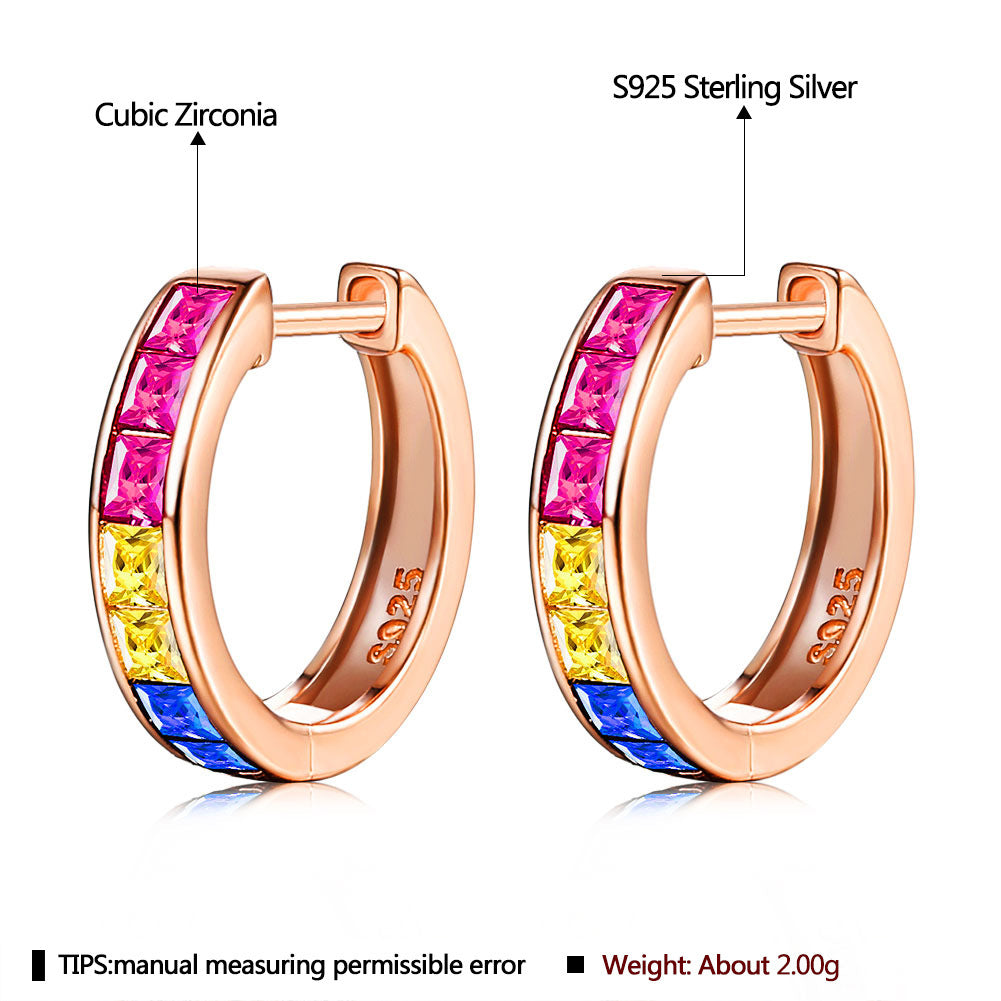 Korean Fashion Rainbow Earrings Female Ear Clip-Jewearrings