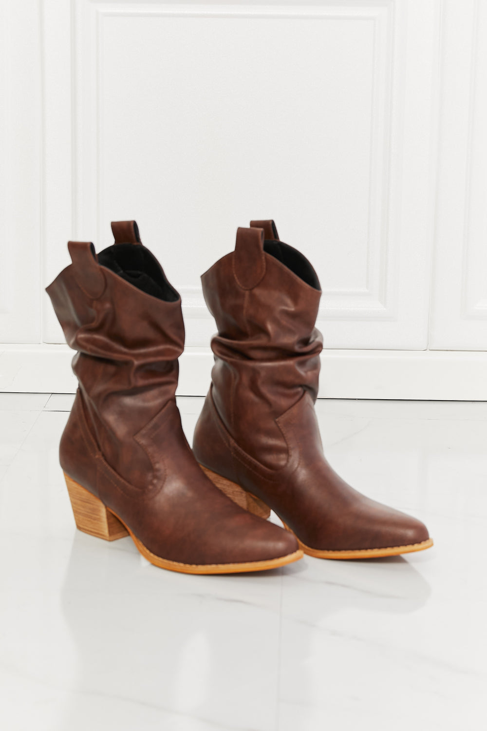 MMShoes Better in Texas Scrunch Cowboy Boots in Brown-Jewearrings