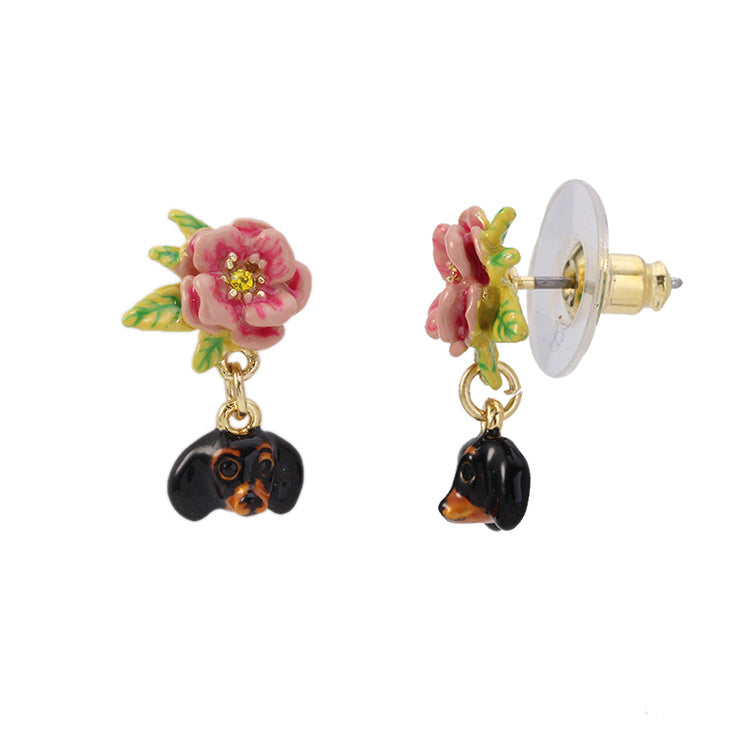 Dog ear clip temperament animal Earrings-Jewearrings