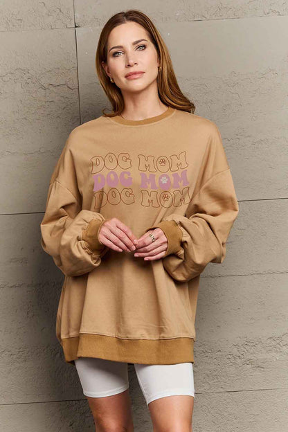 Simply Love Simply Love Full Size Graphic DOG MOM Sweatshirt-Jewearrings