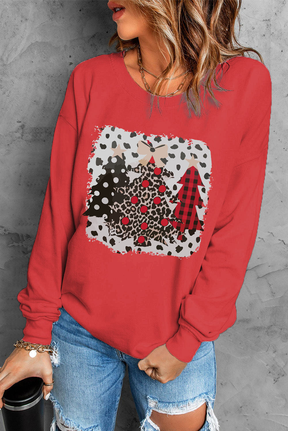 Christmas Tree Graphic Sweatshirt-Jewearrings