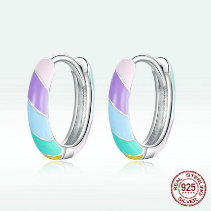 S925 Sterling Silver Rainbow Earrings Women-Jewearrings