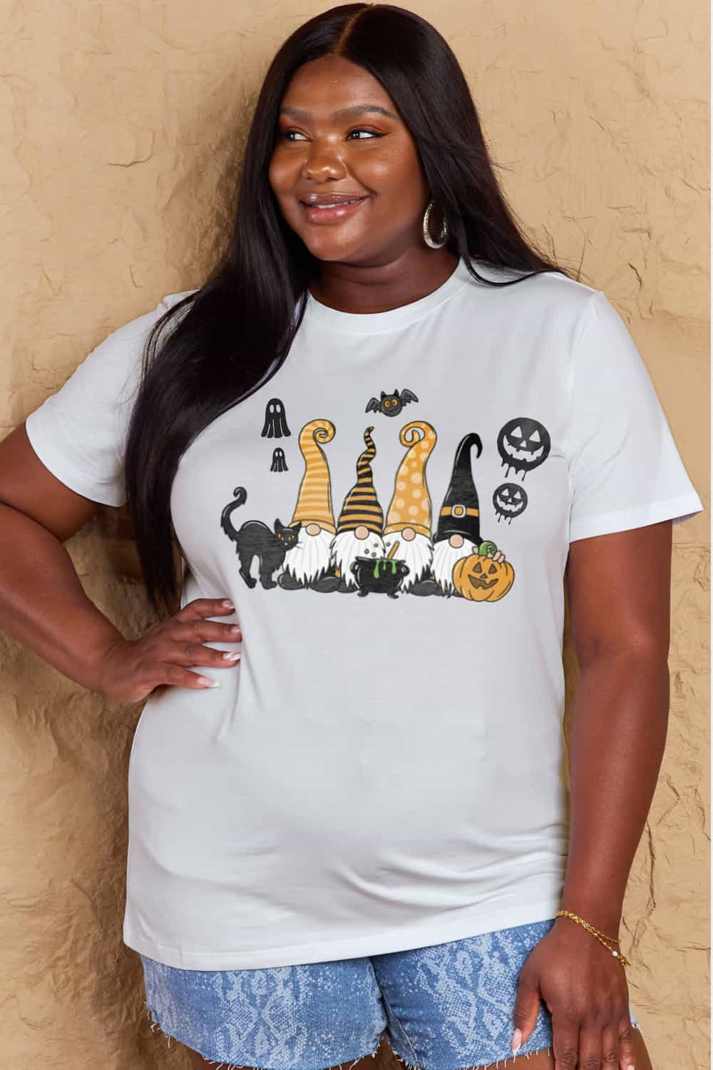 Simply Love Full Size Halloween Theme Graphic Cotton T-Shirt-Jewearrings