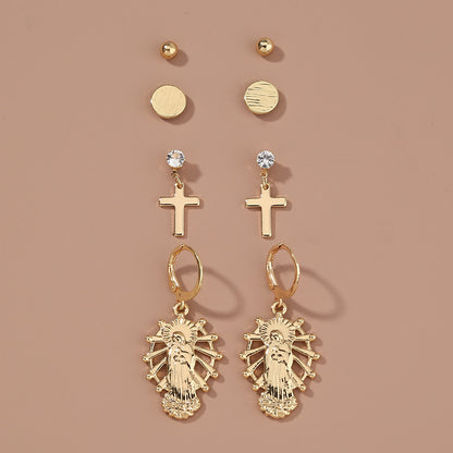 Religious Cross set earrings-Jewearrings