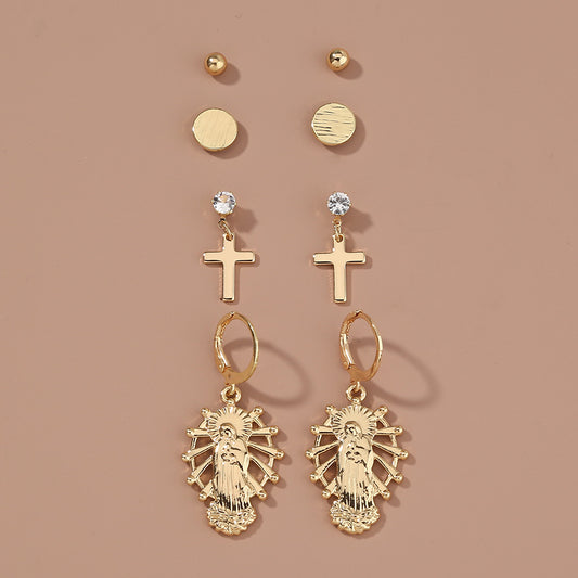 Religious Cross set earrings-Jewearrings