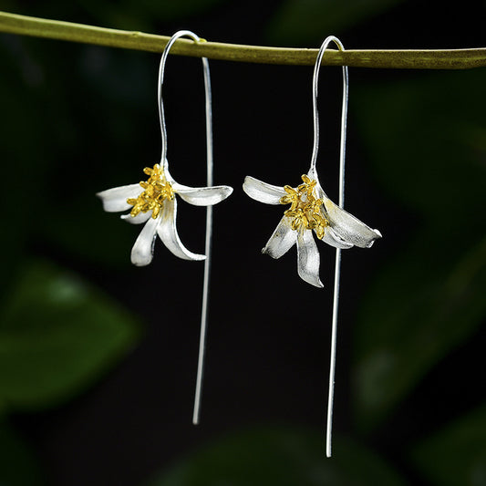 Osmanthus Fragrance Eardrops Sterling Silver S925 Women's Earrings-Jewearrings