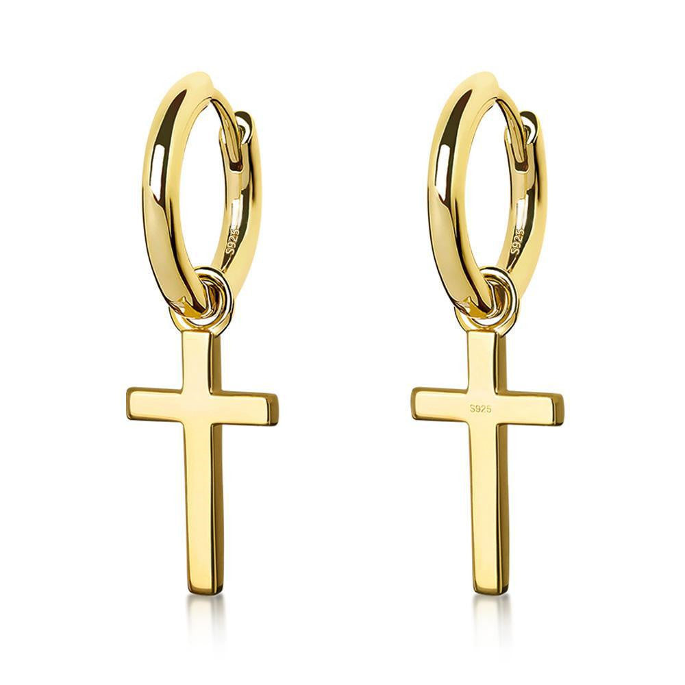 European And American Hot Style Small S925 Silver Cross Earrings-Jewearrings