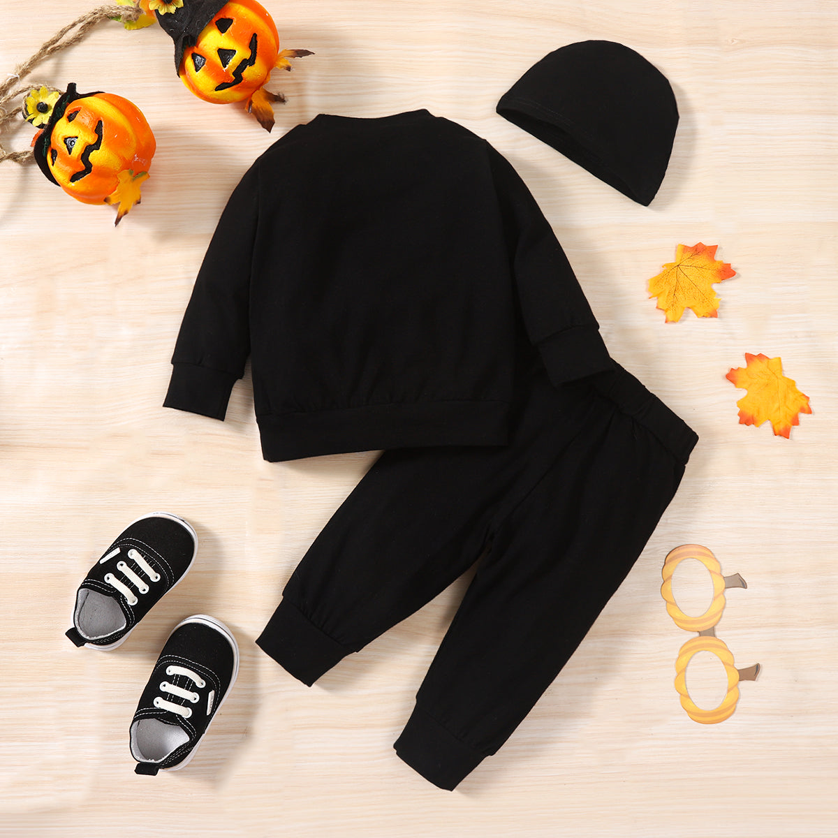 Skeleton Pattern Round Neck Sweatshirt and Bone Pattern Pants Set-Jewearrings