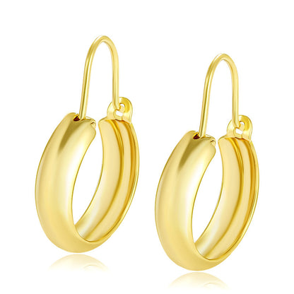 Women's Trendy Cool Gold Plated Hoop Earrings-Jewearrings