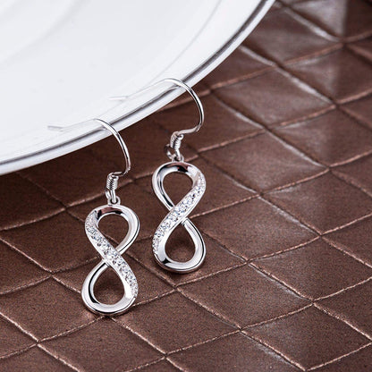 S925 Sterling Silver figure-8 temperament personalized Earrings-Jewearrings