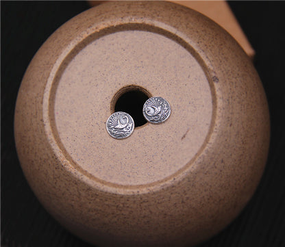 Palace Vintage Round S990 Pure Silver Ladies Earrings-Jewearrings