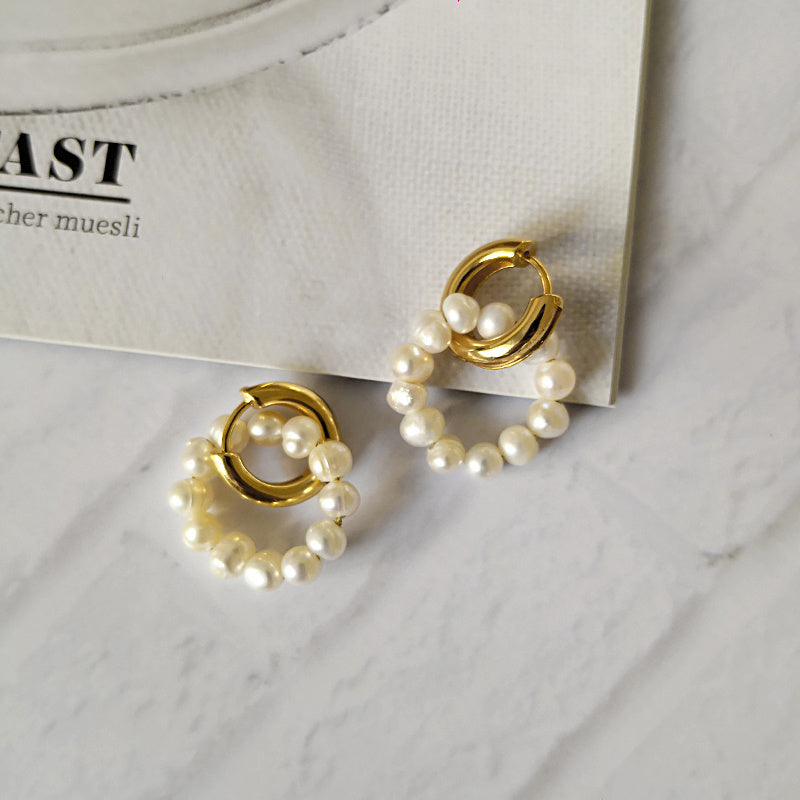 Vintage freshwater pearl earrings-Jewearrings