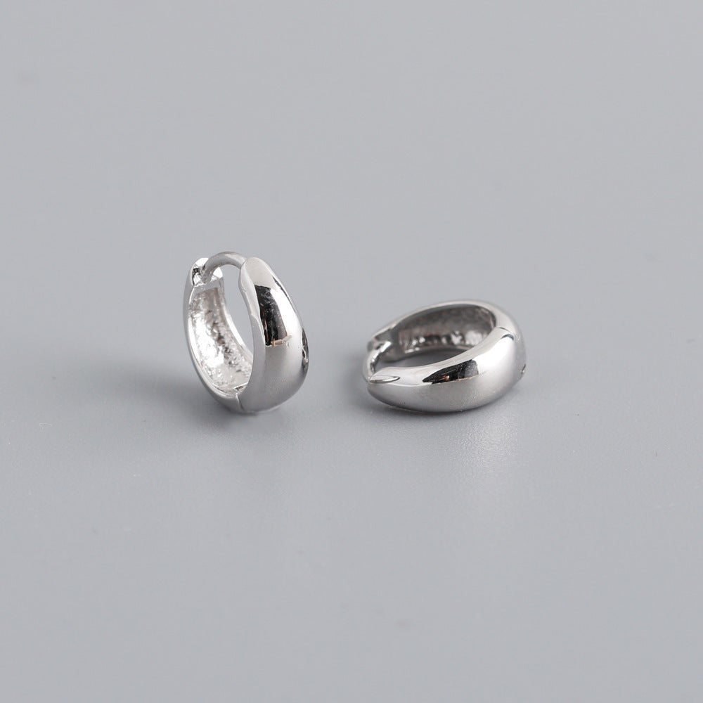 S925 Sterling Silver Wide Face Earclip Earrings Personality-Jewearrings