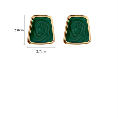 Emerald Earrings Fashion Trend Hong Kong Style Earrings-Jewearrings