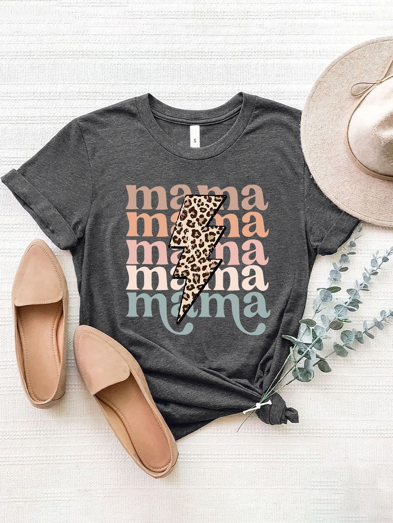 MAMA Round Neck Short Sleeve T-Shirt-Jewearrings