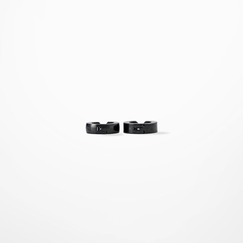 Pure Black Ear Buckle Single Without Pierced Clip Earrings-Jewearrings