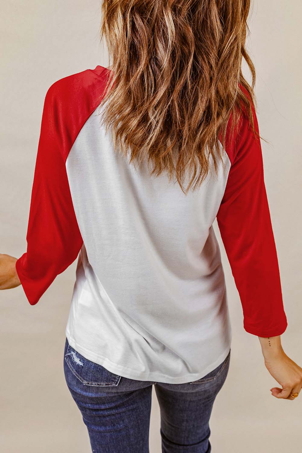 Raglan Sleeve Round Neck LOVE AMERICA Graphic Tee-Jewearrings