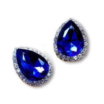 925 earrings retro drop-shaped crystal diamond earrings-Jewearrings