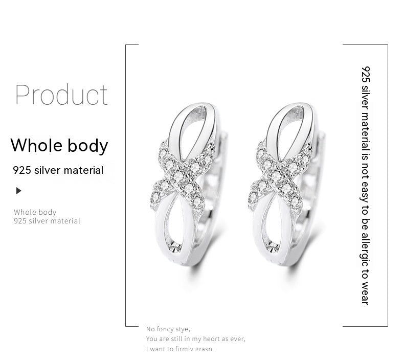 925 Silver Diamond Bow Circular Earrings-Jewearrings