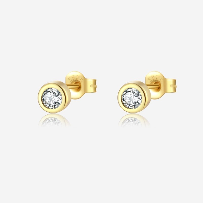 925 Silver Diamond-embedded Simple All-match Banquet Jewelry Stud Earrings-Jewearrings