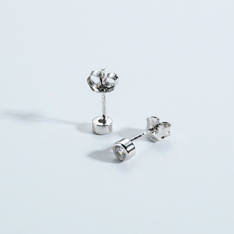 925 Silver Diamond-embedded Simple All-match Banquet Jewelry Stud Earrings-Jewearrings