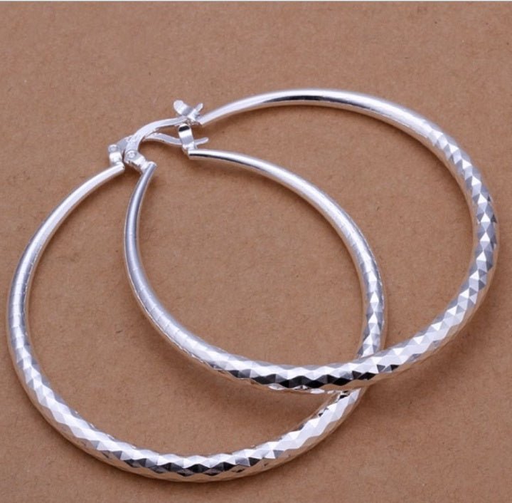 925 Silver Exaggerated Large Hoop Earrings Hoop Earrings-Jewearrings