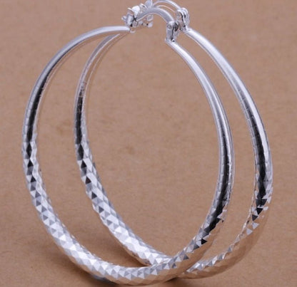 925 Silver Exaggerated Large Hoop Earrings Hoop Earrings-Jewearrings