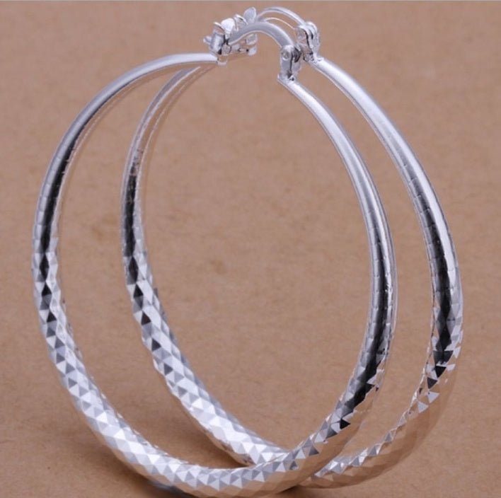 925 Silver Exaggerated Large Hoop Earrings Hoop Earrings-Jewearrings