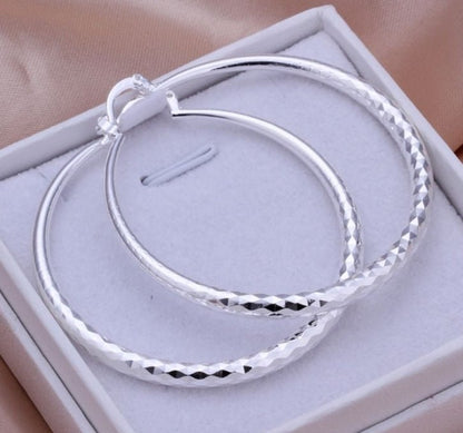 925 Silver Exaggerated Large Hoop Earrings Hoop Earrings-Jewearrings