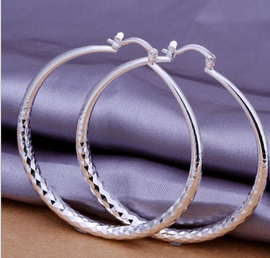 925 Silver Exaggerated Large Hoop Earrings Hoop Earrings-Jewearrings