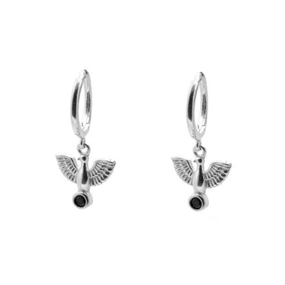 925 silver eyes ear hoop earrings women-Jewearrings