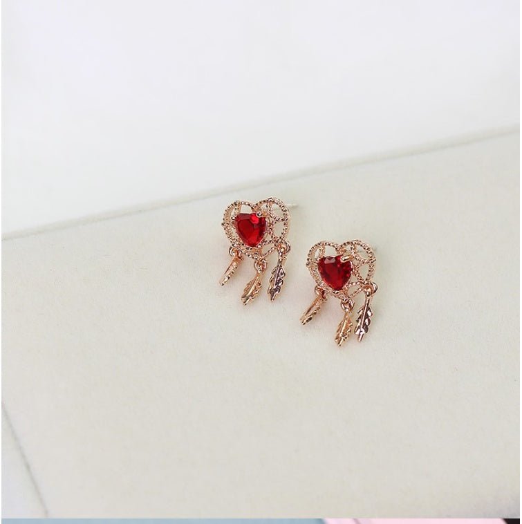 925 silver needle ear nails female temperament Korean personality simple wild zirconia peach heart earrings love girl heart earringsMaterial: Alloy / Silver Plated / Gold Plated Pattern: Love / Water Drop / Bell Style: Japan and South Korea-Jewearrings