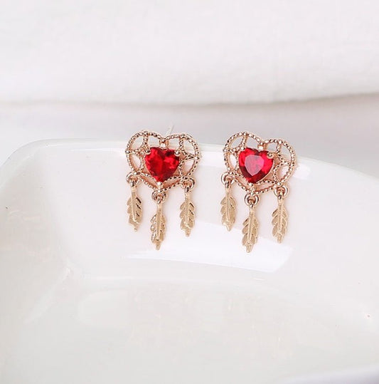 925 silver needle ear nails female temperament Korean personality simple wild zirconia peach heart earrings love girl heart earringsMaterial: Alloy / Silver Plated / Gold Plated Pattern: Love / Water Drop / Bell Style: Japan and South Korea-Jewearrings