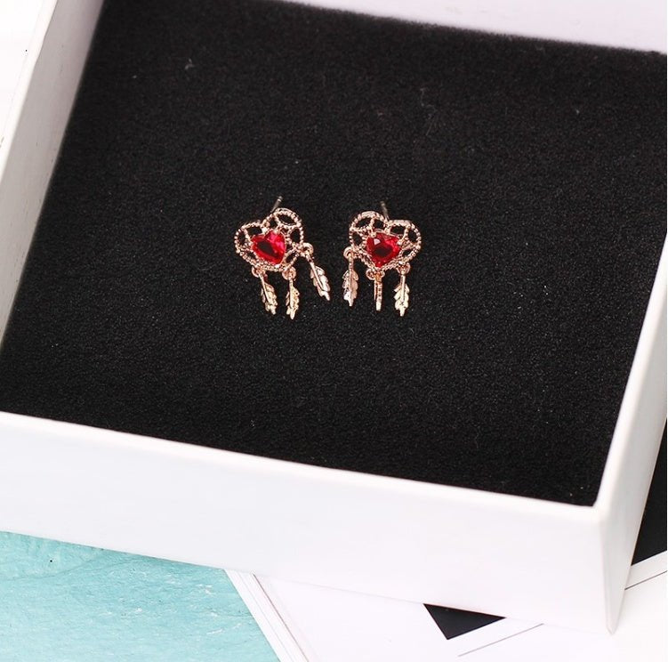 925 silver needle ear nails female temperament Korean personality simple wild zirconia peach heart earrings love girl heart earringsMaterial: Alloy / Silver Plated / Gold Plated Pattern: Love / Water Drop / Bell Style: Japan and South Korea-Jewearrings