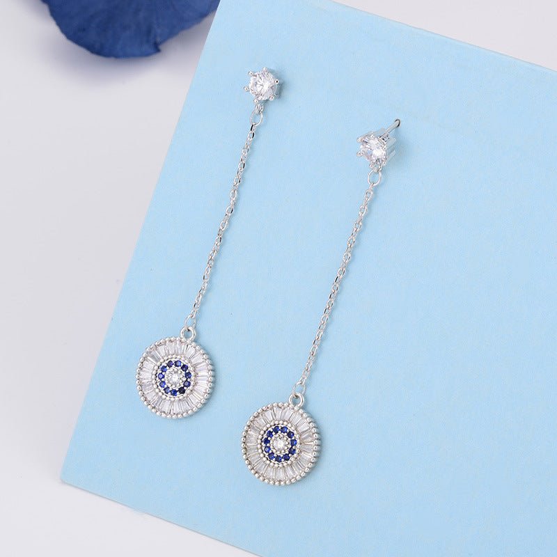 925 Silver Needle Fashion Tassel Long Earrings-Jewearrings