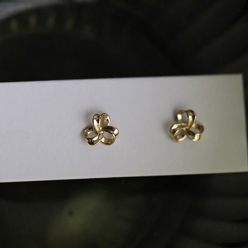 925 Silver Needle Lucky Flower Stud Earrings For Women-Jewearrings