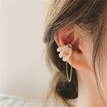 925 Silver Needle Pearl Super Fairy Butterfly Ear Clip Stud Earrings-Jewearrings