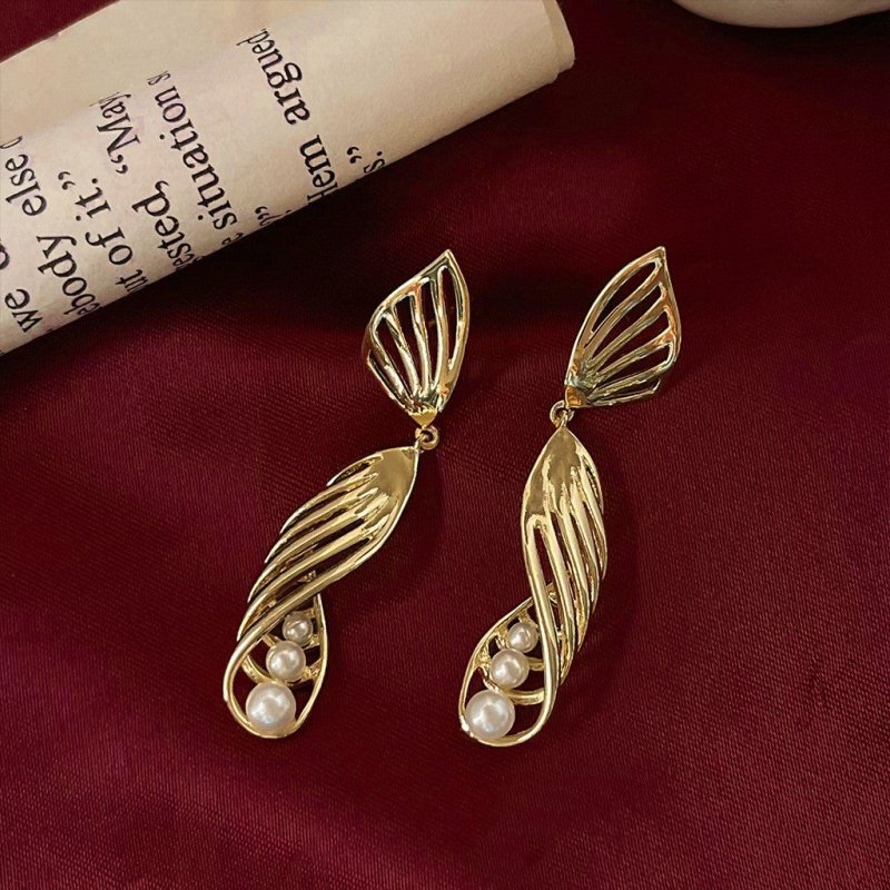 925 Silver Needle Plated With 14K Handmade Design Long Geometric Earrings-Jewearrings