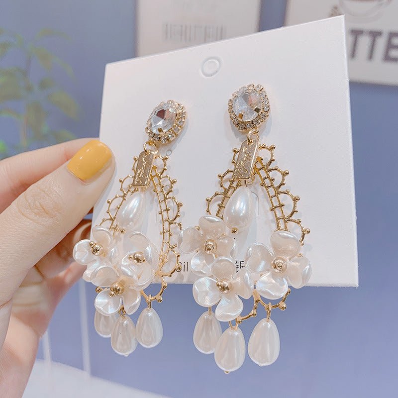 925 Silver Needle Retro Baroque Crystal Pearl Drop-shaped Earrings-Jewearrings