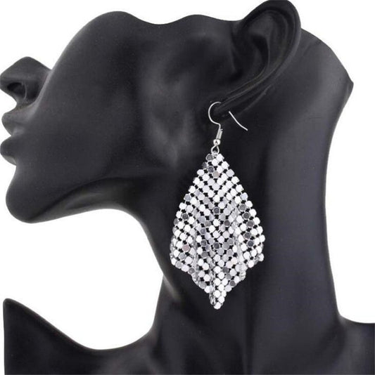 925 Silver Needle Tassel Earrings Fashion Small Square Long Earrings-Jewearrings