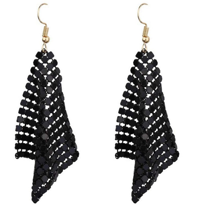 925 Silver Needle Tassel Earrings Fashion Small Square Long Earrings-Jewearrings