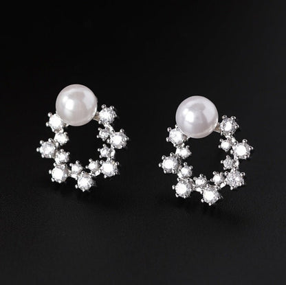 925 silver needle temperament flower long tassel earrings snowflake geometric zircon earrings-Jewearrings