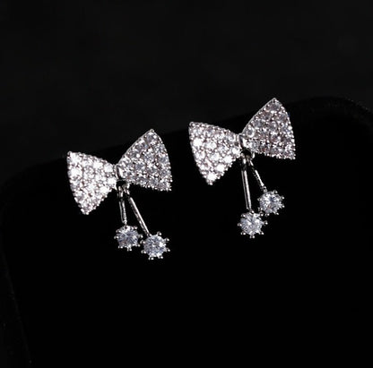 925 silver needle temperament flower long tassel earrings snowflake geometric zircon earrings-Jewearrings