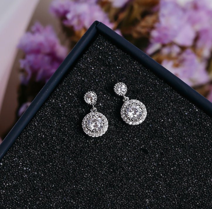 925 silver needle temperament flower long tassel earrings snowflake geometric zircon earrings-Jewearrings