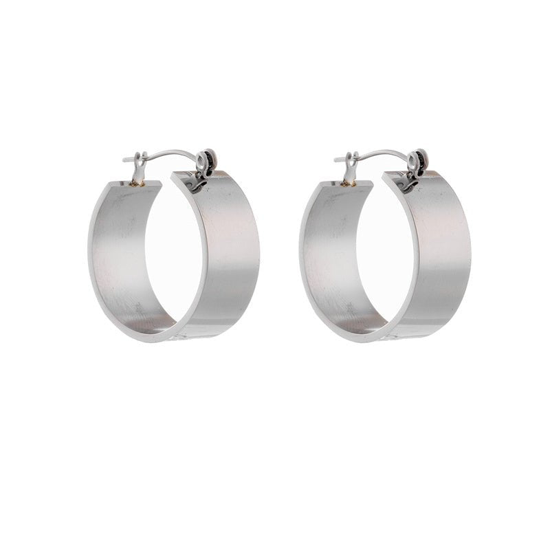 925 Silver Pin Niche Design Hoop Earrings-Jewearrings