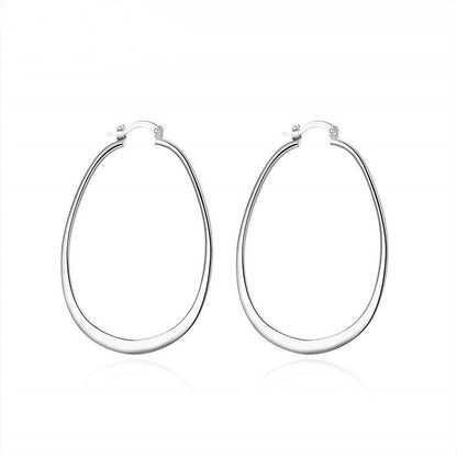 925 Silver Plated Hoop Earrings Female Big Ear Hoop-Jewearrings