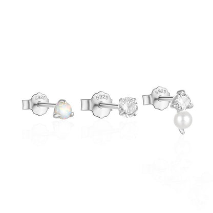 925 Sterling Silver Butterfly Star Devil's Eye Set With Diamond Earrings-Jewearrings